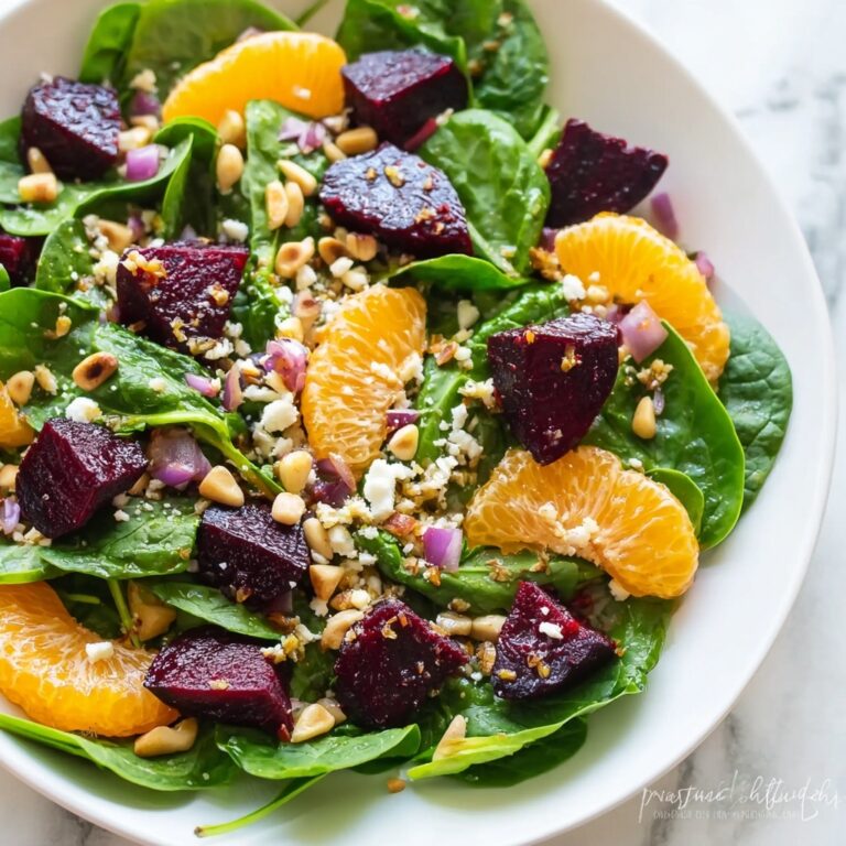 Beet Salad with Spinach and Honey-Mustard Lemon Dressing Recipe