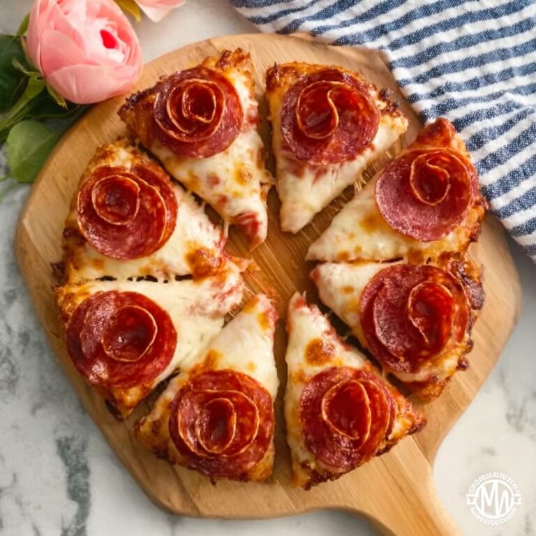 Heart-Shaped Pizza Roses Recipe
